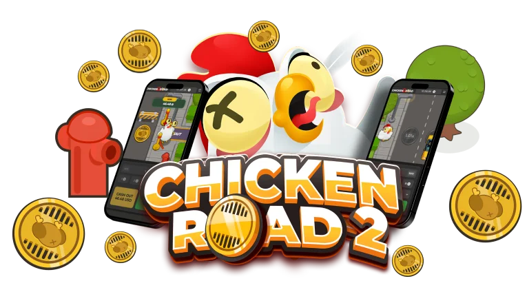 Chicken Road 2 logo és játék karakter